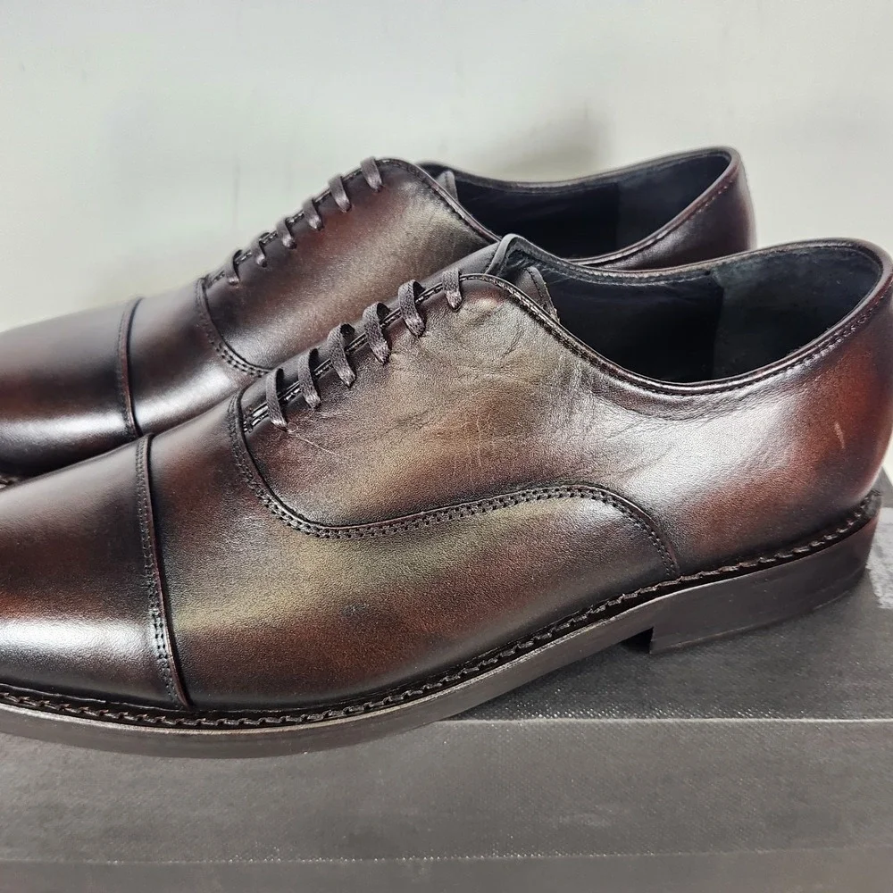 Thursday Boot Co Executive Oxford Mens Size 8.5 Black Coffee Leather Cap Toe
